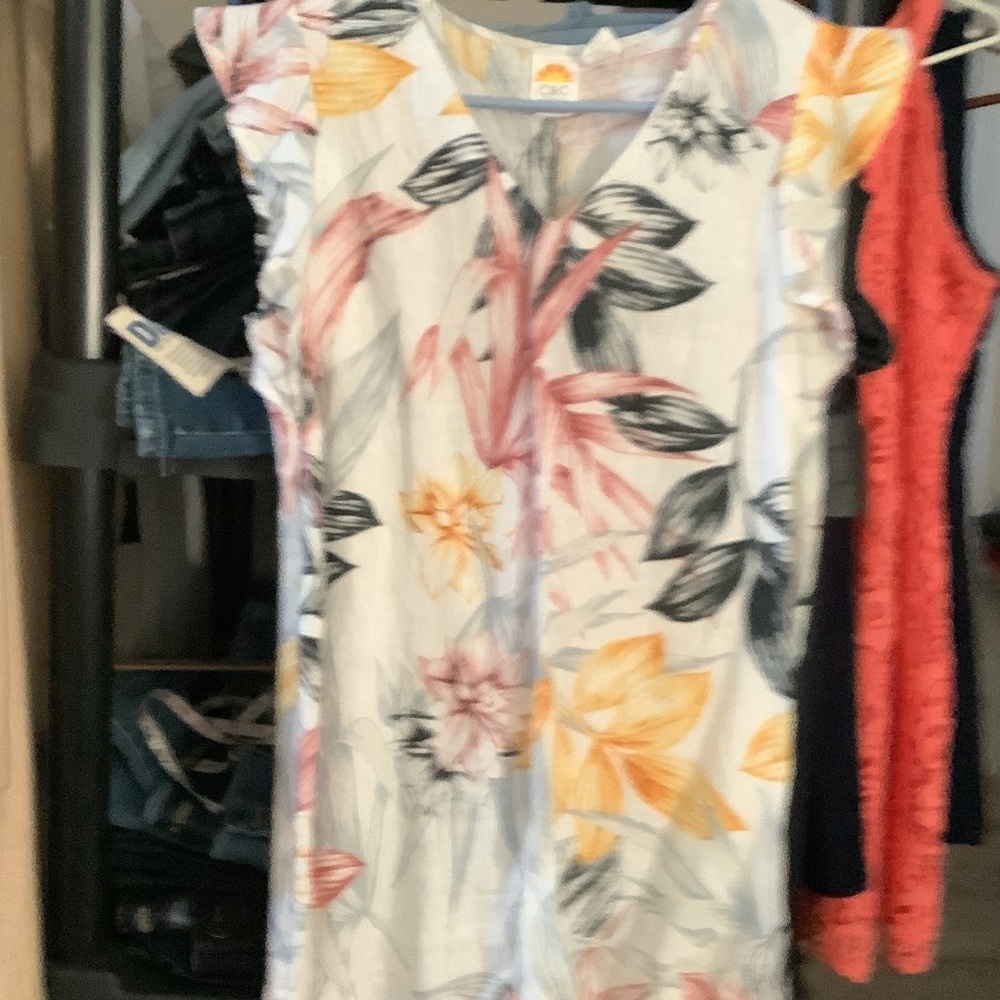 C&C California Floral Swim Coverup -‎ Pink, Orange, Black